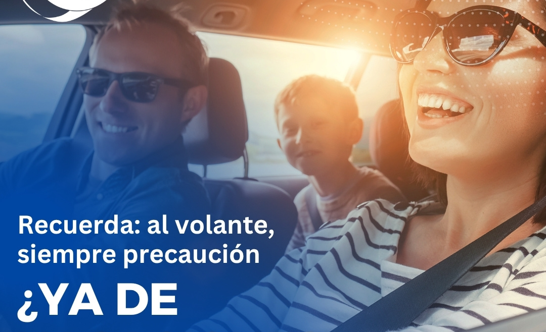 ¿Ya de vacaciones? Recuerda: al volante, siempre precaución  ¿Ya de vacaciones? Recuerda: al volante, siempre precaución Post de Instagram Seguros Aseguradora Moderno Azul Blanco 1080x658